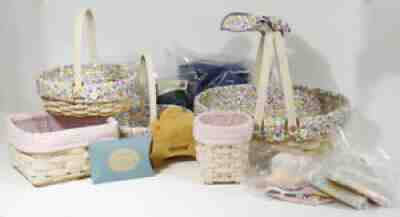 LOT 5 LONGABERGER BASKETS, Liners LARGE & SMALL EASTER, PEN PAL, CARD FILE +