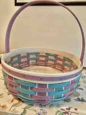 Longaberger 2016 Large Easter Basket Purple Turquoise With Protector RARE