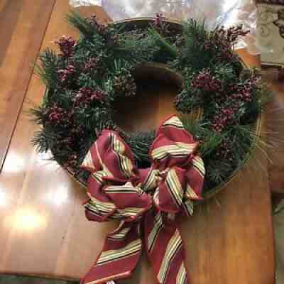 LONGABERGER MEDIUM WREATH BASKET SET - RICH BROWN - NEW