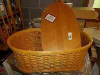 Longaberger Woodcrafts Large Workload Basket w/ Lid & Protector NEW