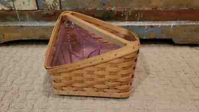 LONGABERGER WARM BROWN SPINNING LAZY SUSAN ORGANIZER BASKET TWO PROTECTORS 2005