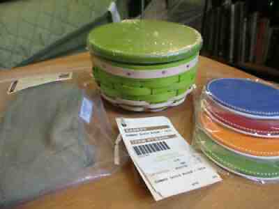 Longaberger Summer Lovin CELADON Green COASTER w Lid Protector Liner 4 Coasters