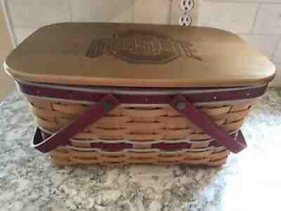 Longaberger OHIO STATE UNIVERSITY Market Basket Protector WoodCrafts Lid
