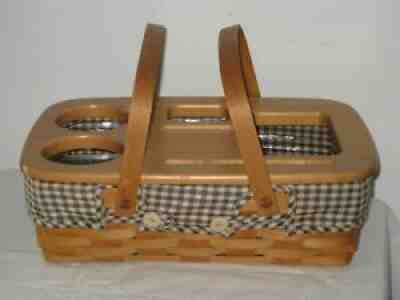 Longaberger Small Gathering Basket Wood Crafts Road Trip Lid Liner Protector Lot