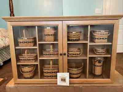 LONGABERGER COLLECTORS CLUB DISPLAY CASE w/ JW Miniature Baskets COMPLETE SET