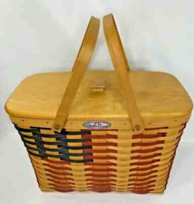 Longaberger 1998 Collectors Club 25th Anniversary Flag Magazine Basket Combo