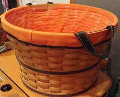 2005 Large Longaberger Halloween Basket with Fabric Liner & Plastic Protector