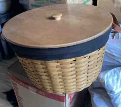 Longaberger Work Around Basket W/ Protector and Lid