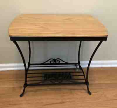 Longaberger Wrought Iron Library Table w/ Shelf - Warm Brown