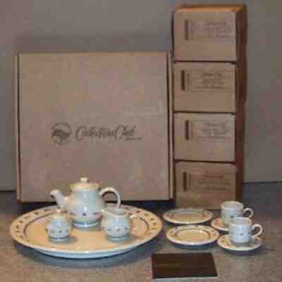 Longaberger Collectors Club MINIATURE TEA SET Mini ~ Made in USA ~ New in Boxes!