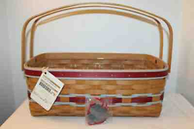 NEW 2010 LONGABERGER ALL IN ONE BASKET, OHIO STATE, OSU TIE, PROTECTOR, TAG