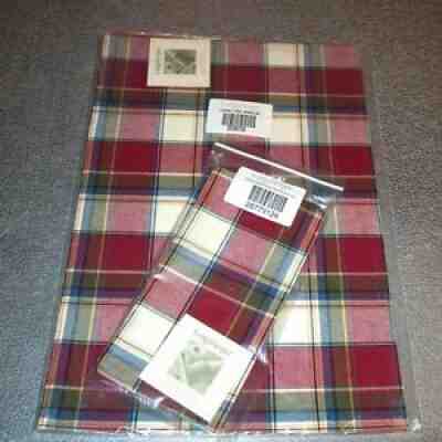 Longaberger Paprika Plaid 2-PLACEMATS + 2-NAPKINS ~Made in USA~ New in Bag!