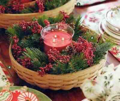  Rare Longaberger 2007 Wreath Basket w/icicle Garland - NEW - FREE SHIPPING