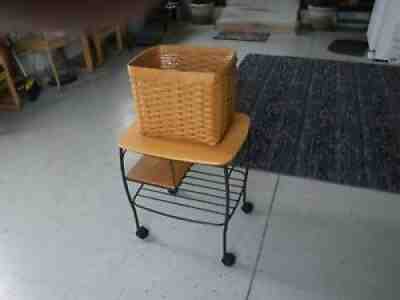 Longaberger Wrought Iron File Basket Stand w/2 Woodscraft Shelves& File Basket