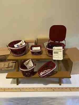 Longaberger 5 Collectors Club Santa Belly Mini Baskets, NEW + Mini Picnic Table