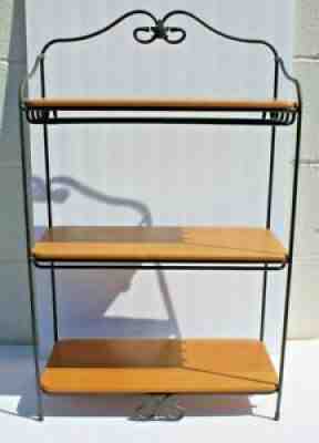 Longaberger Wrought Iron Bread Basket Three Tier Stand+3 Shelves