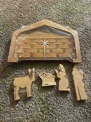 LONGABERGER Christmas NATIVITY Set Maple Woodcrafts RETIRED NWT 6 PC 2002