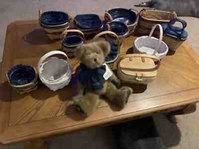 Twelve Longaberger Collectors Club Baskets and Boydâ??s Bear