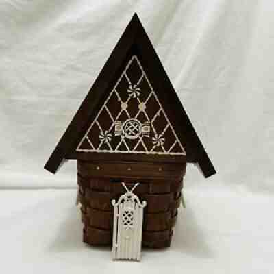 Longaberger 2009 Collector Club Gingerbread House Basket Set online Tie-Ons Lid Brown