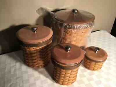 2006 LONGABERGER CANISTER SET COMPLETE WITH PROTECTORS AND LIDS~NEW