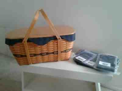 Longaberger 1999 Collectors Club LARGE FAMILY PICNIC Basket Combo, + EXTRAS, NEW