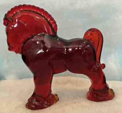 LONGABERGER CRAWFORD BARN RAISING RED CLYDESDALE only 900 made 1998 HEISEY GLASS