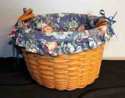 1993 Longaberger Wildflower Basket with liner 10111 leather handles