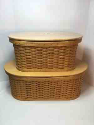 LONGABERGER LARGE & SMALL WORKLOAD BASKETS Protectors Wood Lids Gary Signature