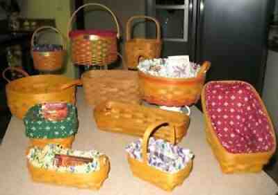 Longaberger Basket Lot Rare Discovery, Christmas, Mothers Day Darning, Cracker++