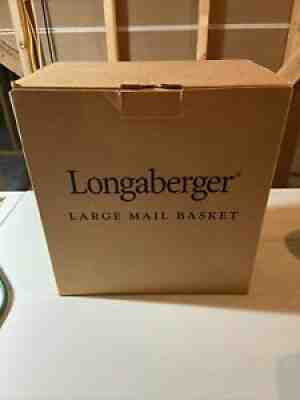 Longaberger Large Sland Top Mail Basket with Leather Hinghes Wood Lid & LinerNIB