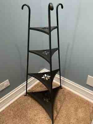 Longaberger Hostess Wrought Iron 4-Tier Corner Bowl Basket Stand Shelf