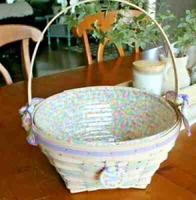 2 Longaberger Large White top Washed 2000 Century Celebration Easter Baskets