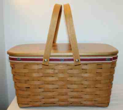 LONGABERGER MEDIUM MARKET BASKET, OHIO STATE, PROTECTOR, OSU LID, FOOTBALL TACKS