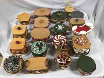 Lot of 21 Longaberger Christmas Tree Trimming Baskets  1999 2017