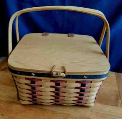 2003 Longaberger basket with liner/protector/handle grip & small