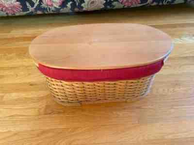 Longaberger Basket large workload with lid, liner, protector 2004 19