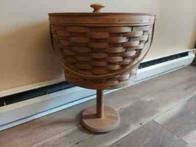 Longaberger Sewing Basket with stand vintage 1985