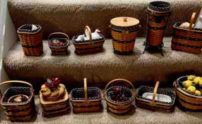 Longaberger Collectors Club 12 JW Miniature Baskets + Extras And Signed