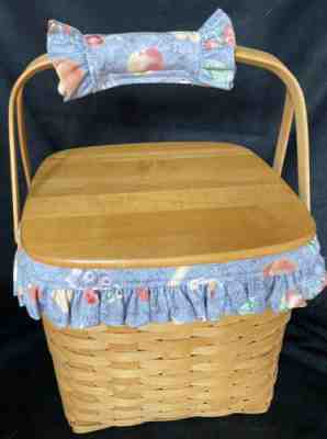 Longaberger 1998 Grandma Bonnie's Two-Pie 2 Pie Basket Combo Liner Lid Risers