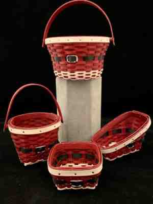 Longaberger Collectors Club CC Set of 4 Miniature Santa Belly Baskets ~ NIB