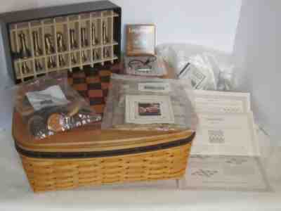 Longaberger 2001 Father's Day CHECKERBOARD Full Set w/ Chess Pieces & Checkers