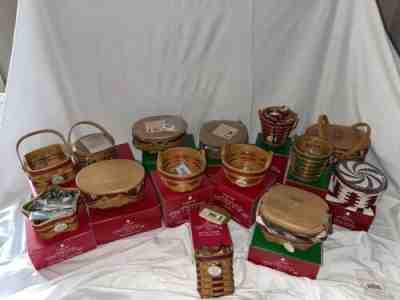 Longaberger Baskets Christmas Tree Trimming Collection Lot Of 14 NIB