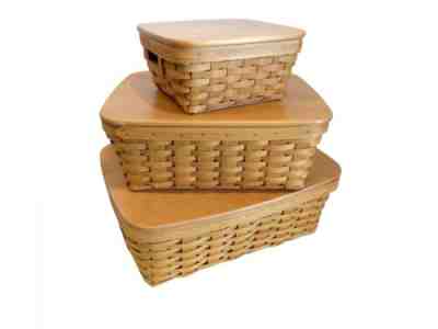 Whitewashed Large Rectangle Organizing Basket — Longaberger