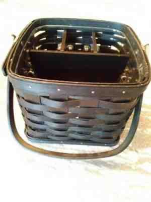 Longaberger Utensil Basket Black Protector Wood Divides New Silverware Brushes