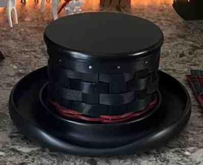 Longaberger Snowman Top Hat Basket Black Red Complete Full Size