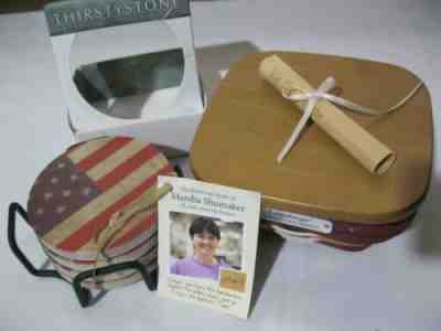 LONGABERGER 2017 INAUGURAL BASKET President TRUMP Set Lot FLAG COASTERS NEW