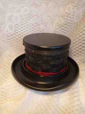 Longaberger Snowman Hat Basket with Protector, Lid and Top Hat Base Retired NEW