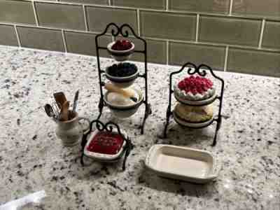 Longaberger Mini Wrought Iron and Pottery Collection | Includes Mini Food