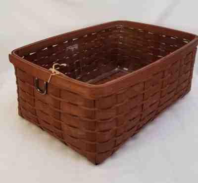 Whitewashed Large Rectangle Organizing Basket — Longaberger