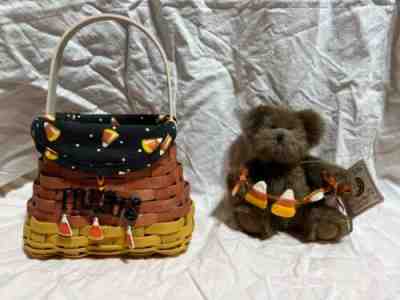 Very Rare - 2010 Longaberger Halloween Candy Corn Treat Basket - Plus Boydâ??s